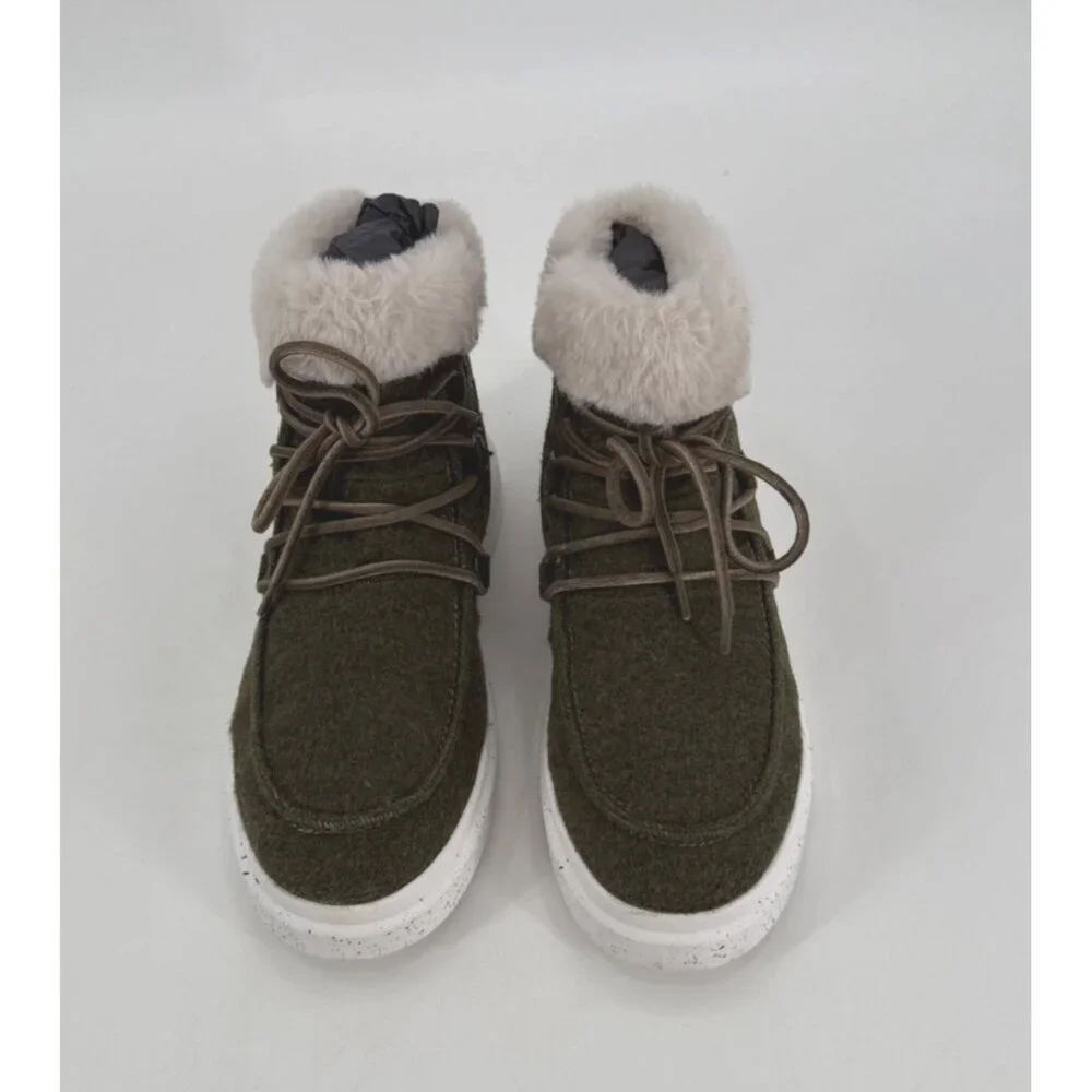 Romika Womens Fleece Olive Green Boots Size 7 7.5 38 Helsinki 01 - Picture 2 of 12